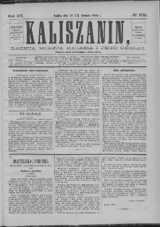 Kaliszanin : gazeta miasta Kalisza i jego okolic