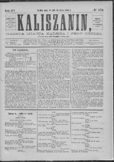 Kaliszanin : gazeta miasta Kalisza i jego okolic