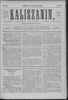 Kaliszanin : gazeta miasta Kalisza i jego okolic