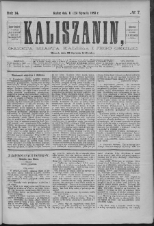 Kaliszanin : gazeta miasta Kalisza i jego okolic