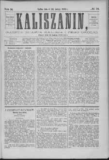 Kaliszanin : gazeta miasta Kalisza i jego okolic