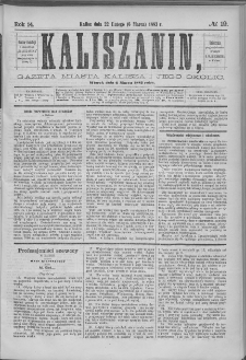Kaliszanin : gazeta miasta Kalisza i jego okolic