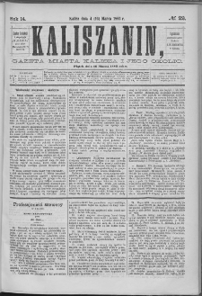 Kaliszanin : gazeta miasta Kalisza i jego okolic