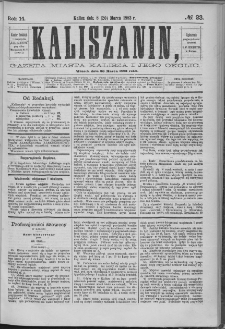 Kaliszanin : gazeta miasta Kalisza i jego okolic