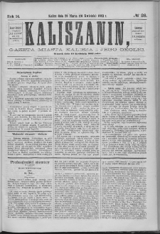 Kaliszanin : gazeta miasta Kalisza i jego okolic