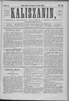 Kaliszanin : gazeta miasta Kalisza i jego okolic