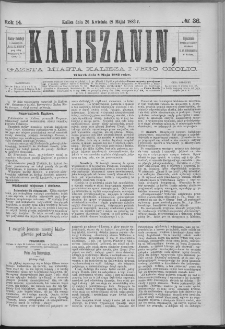 Kaliszanin : gazeta miasta Kalisza i jego okolic