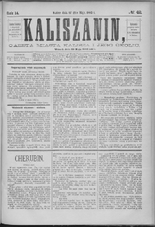 Kaliszanin : gazeta miasta Kalisza i jego okolic