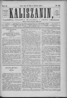 Kaliszanin : gazeta miasta Kalisza i jego okolic