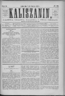 Kaliszanin : gazeta miasta Kalisza i jego okolic