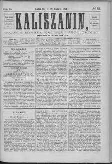 Kaliszanin : gazeta miasta Kalisza i jego okolic