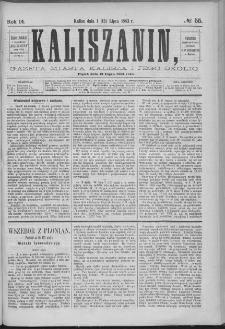 Kaliszanin : gazeta miasta Kalisza i jego okolic