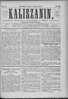 Kaliszanin : gazeta miasta Kalisza i jego okolic