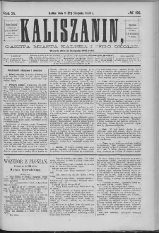 Kaliszanin : gazeta miasta Kalisza i jego okolic