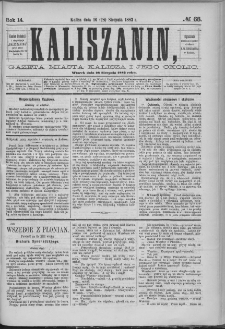 Kaliszanin : gazeta miasta Kalisza i jego okolic