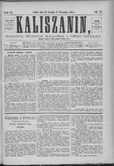 Kaliszanin : gazeta miasta Kalisza i jego okolic