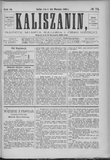 Kaliszanin : gazeta miasta Kalisza i jego okolic