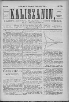 Kaliszanin : gazeta miasta Kalisza i jego okolic