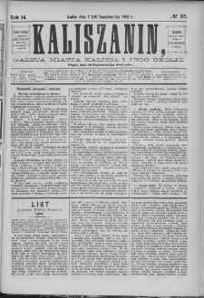 Kaliszanin : gazeta miasta Kalisza i jego okolic