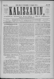 Kaliszanin : gazeta miasta Kalisza i jego okolic