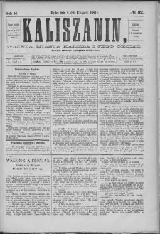 Kaliszanin : gazeta miasta Kalisza i jego okolic