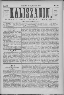 Kaliszanin : gazeta miasta Kalisza i jego okolic