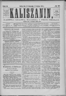 Kaliszanin : gazeta miasta Kalisza i jego okolic