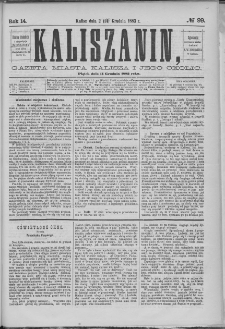Kaliszanin : gazeta miasta Kalisza i jego okolic