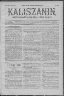 Kaliszanin : gazeta miasta Kalisza i jego okolic