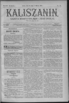 Kaliszanin : gazeta miasta Kalisza i jego okolic