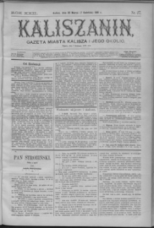 Kaliszanin : gazeta miasta Kalisza i jego okolic