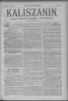 Kaliszanin : gazeta miasta Kalisza i jego okolic