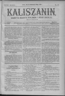 Kaliszanin : gazeta miasta Kalisza i jego okolic