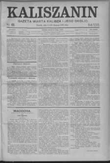 Kaliszanin : gazeta miasta Kalisza i jego okolic