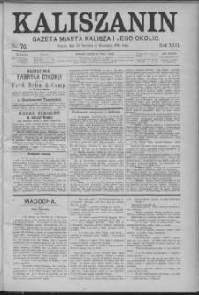 Kaliszanin : gazeta miasta Kalisza i jego okolic