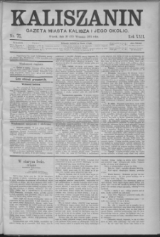 Kaliszanin : gazeta miasta Kalisza i jego okolic