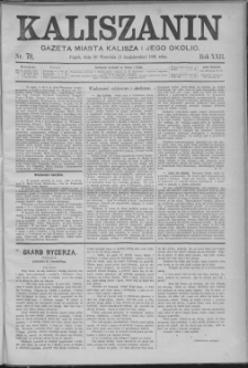 Kaliszanin : gazeta miasta Kalisza i jego okolic