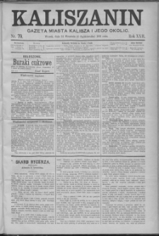 Kaliszanin : gazeta miasta Kalisza i jego okolic