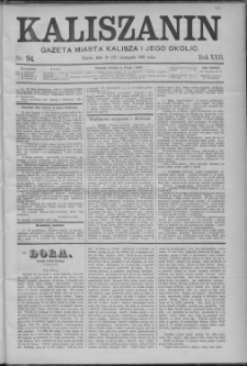 Kaliszanin : gazeta miasta Kalisza i jego okolic