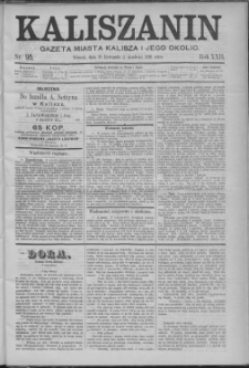 Kaliszanin : gazeta miasta Kalisza i jego okolic