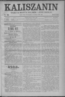 Kaliszanin : gazeta miasta Kalisza i jego okolic