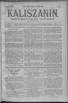 Kaliszanin : gazeta miasta Kalisza i jego okolic