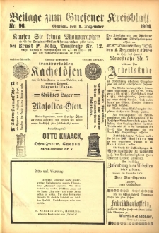 Beilage zum Gnesener Kreisblatt 1904.12.01 Nr96