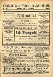 Beilage zum Gnesener Kreisblatt 1904.12.04 Nr97