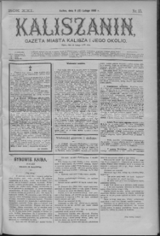 Kaliszanin : gazeta miasta Kalisza i jego okolic