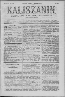 Kaliszanin : gazeta miasta Kalisza i jego okolic