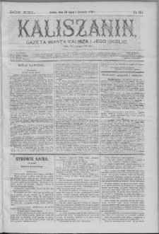 Kaliszanin : gazeta miasta Kalisza i jego okolic