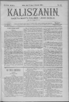 Kaliszanin : gazeta miasta Kalisza i jego okolic