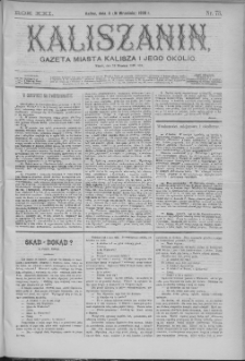 Kaliszanin : gazeta miasta Kalisza i jego okolic