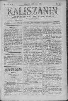 Kaliszanin : gazeta miasta Kalisza i jego okolic